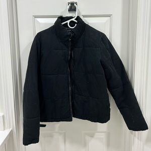 Brandy Melville Black Canvas Puffer